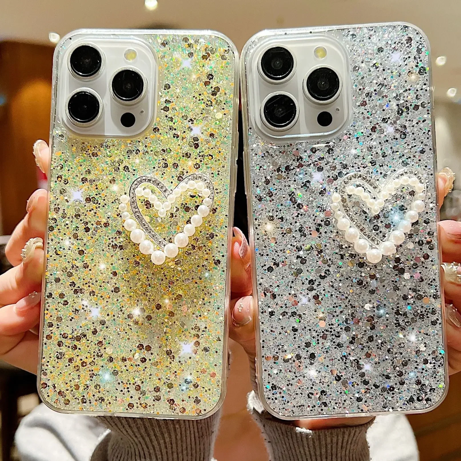 Shining Diamond Love Phone Case For iphone 14pro max case iphone 13 pro max iphone 12 pro max 16 15 11 8 7 X XR Pro Max Plus