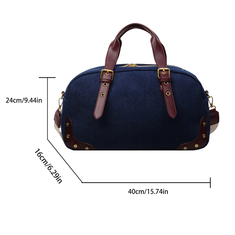 Denim bag for women with large capacity, 2024 new leisure crossbody travel luggage bag, high-end short distance travel bag