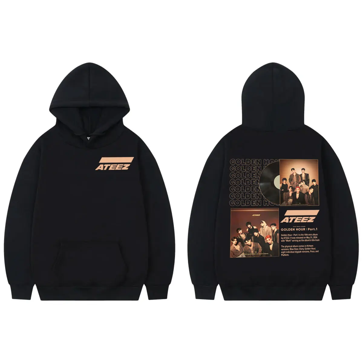 

Kpop Ateez Golden Hour: Part 1 Album Graphic Hoodie Concert World Tour 2024 Sweatshirt Men Women Fashion Trend Vintage Pullovers