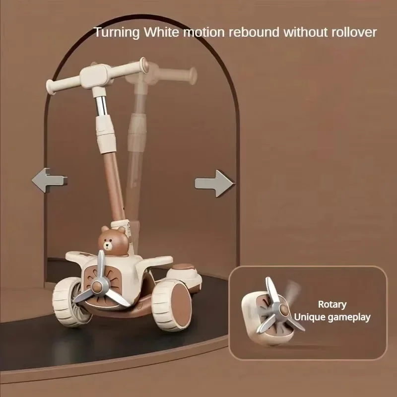 3 in 1 Kids Scooter Push Scooter for Toddler Teens with Parent Push Handle Seat Ride on Toys Halloween Gift for Boys Girls