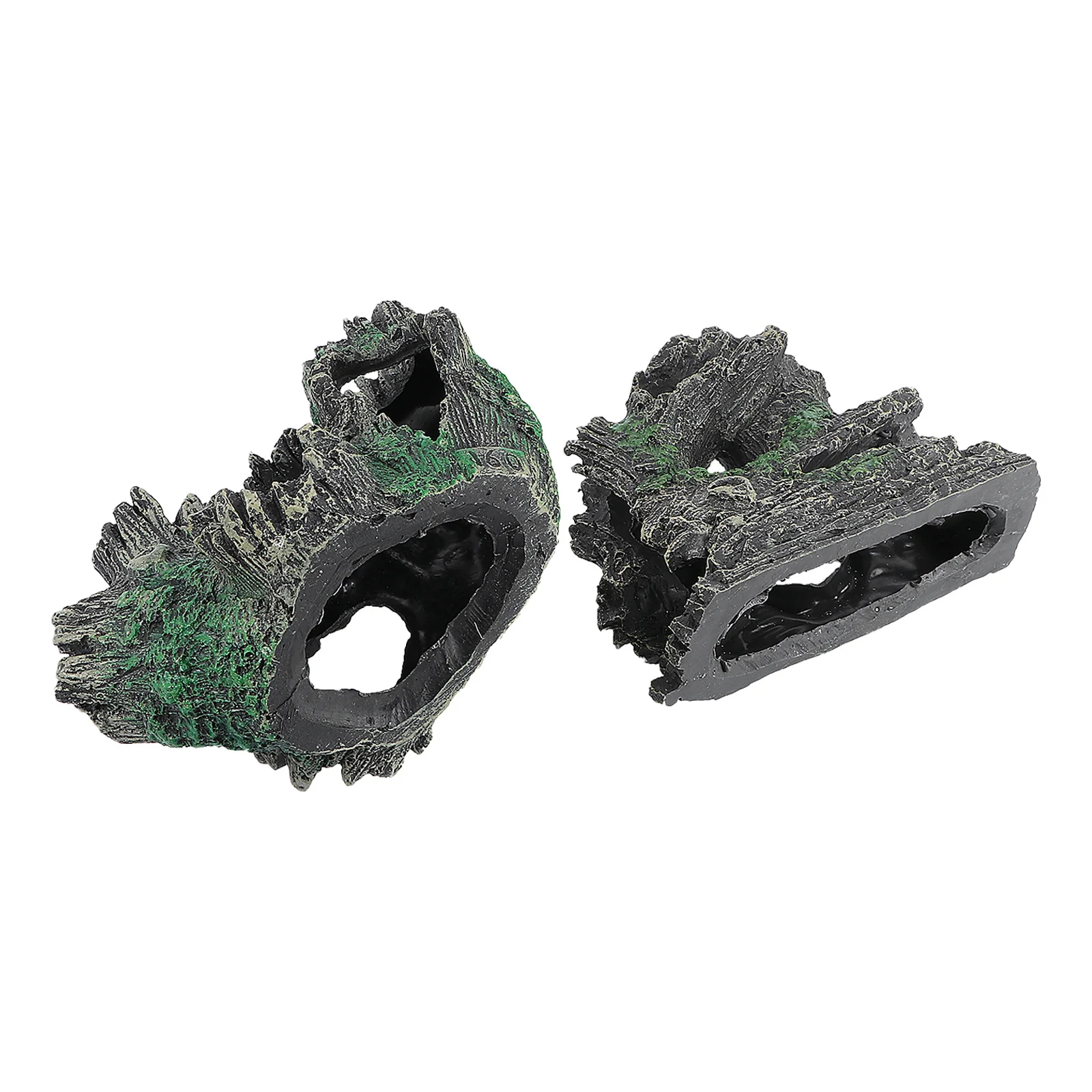 

2Pcs Aquarium Tree Stump Fish Hiding Caves Shelter Decorative Fish Tank Ornament Natural Shrimp Habitat Aquarium Eluding Cave