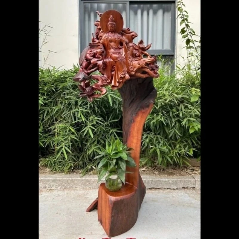 مايتريا بوذا زخرفة المنزل الجذر نحت مدخل غرفة المعيشة زخرفة #5
