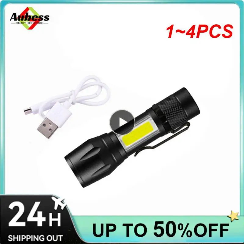 

1~4PCS Zoom Focus Mini Led Flashlight Built In Battery XP-G Q5 Lamp Lantern Work Light rechargeable Mini Flashlight