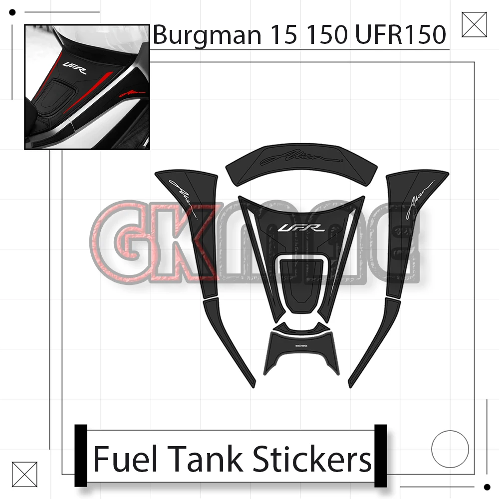 New Fit For Burgman 15 150 UFR150 Motorcycle Modified Thick Rubber Tank Sticker Anti-Scratch Fuel Tank Protective Decor Pad