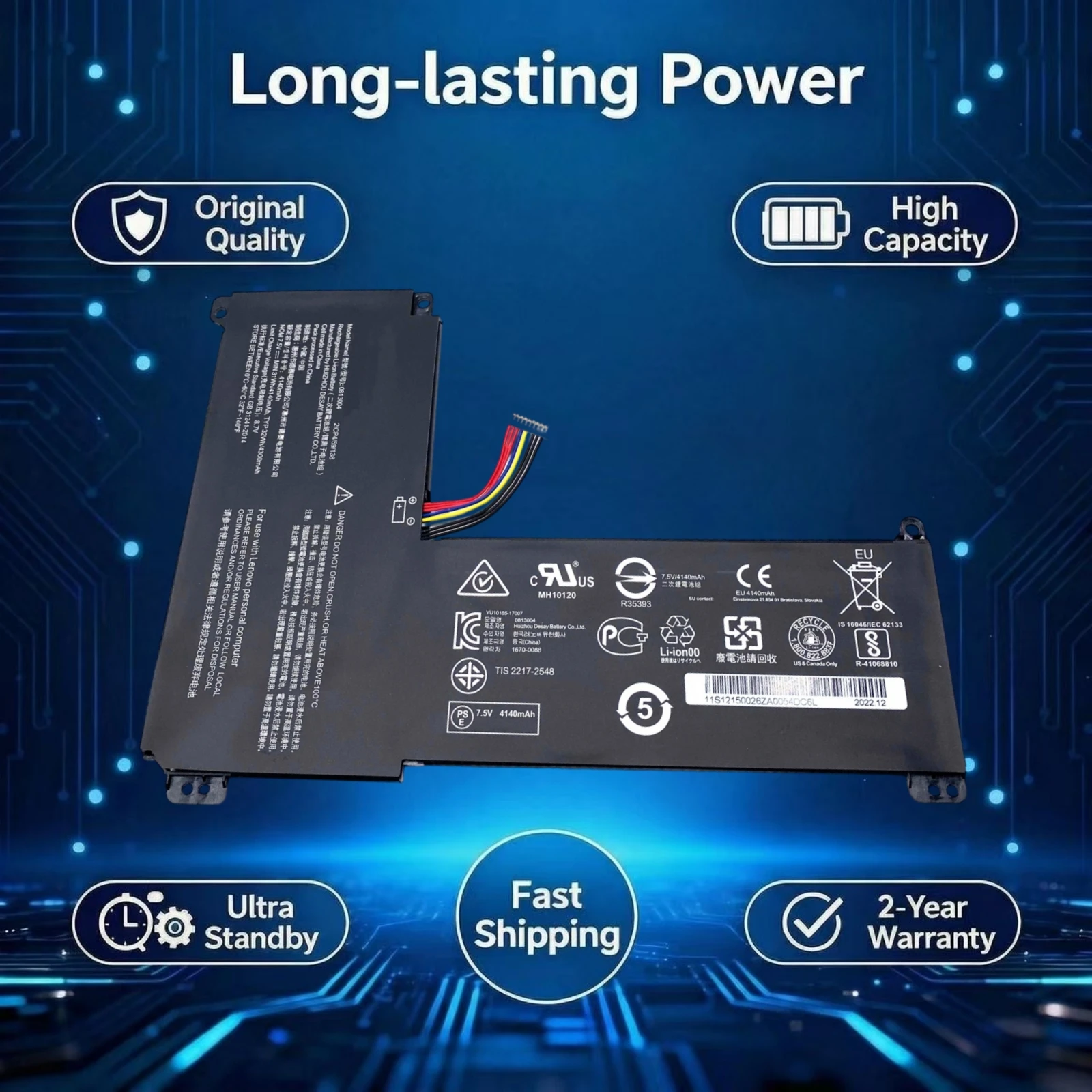 Original 0813004 4140Mah Laptop Battery For Lenovo IdeaPad 110s-11IBR S130-11IGM 120S-14IAP(81A5) 5B10M53638 5B10M53616 NE116BW2