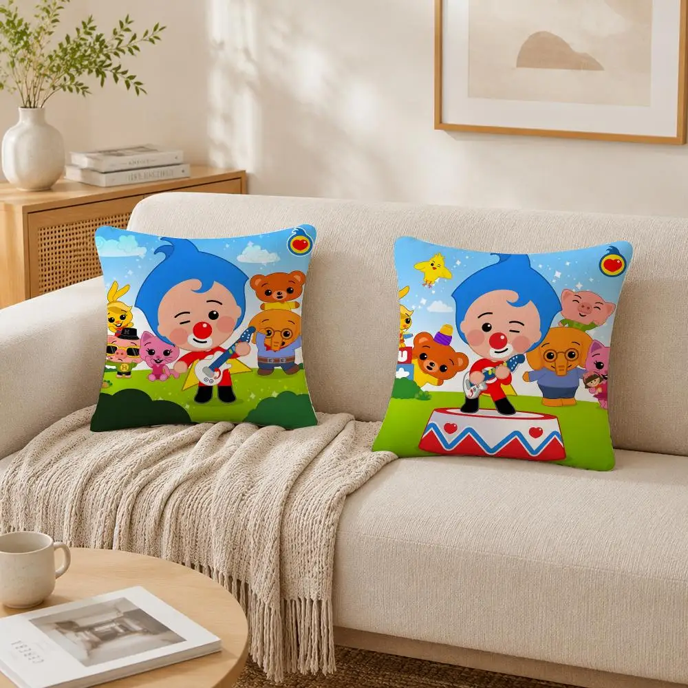 Cartoon Cute P-Plims-P-Plims Cushion Cover Plush Decorative Pillow Case With Hidden Zipper Cutecore Room Decor For Home