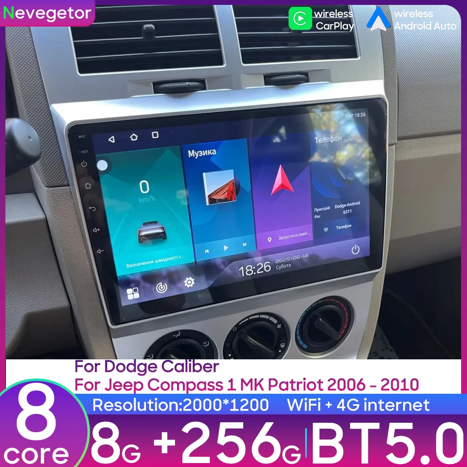 

For Dodge Caliber for Jeep Compass 1 MK Patriot 2006-2010 Android Car Multimedia Player Radio Navigation CarPlay Auto No 2din