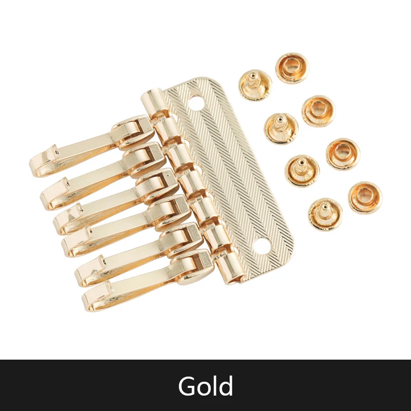 WUTA Premium Metall-Schlüsselhalter-Einsatz, nickelfrei beschichtet, 6-Haken-Schlüsselkette, Hardware, Lederhandwerk, Brieftaschen-Zubehör