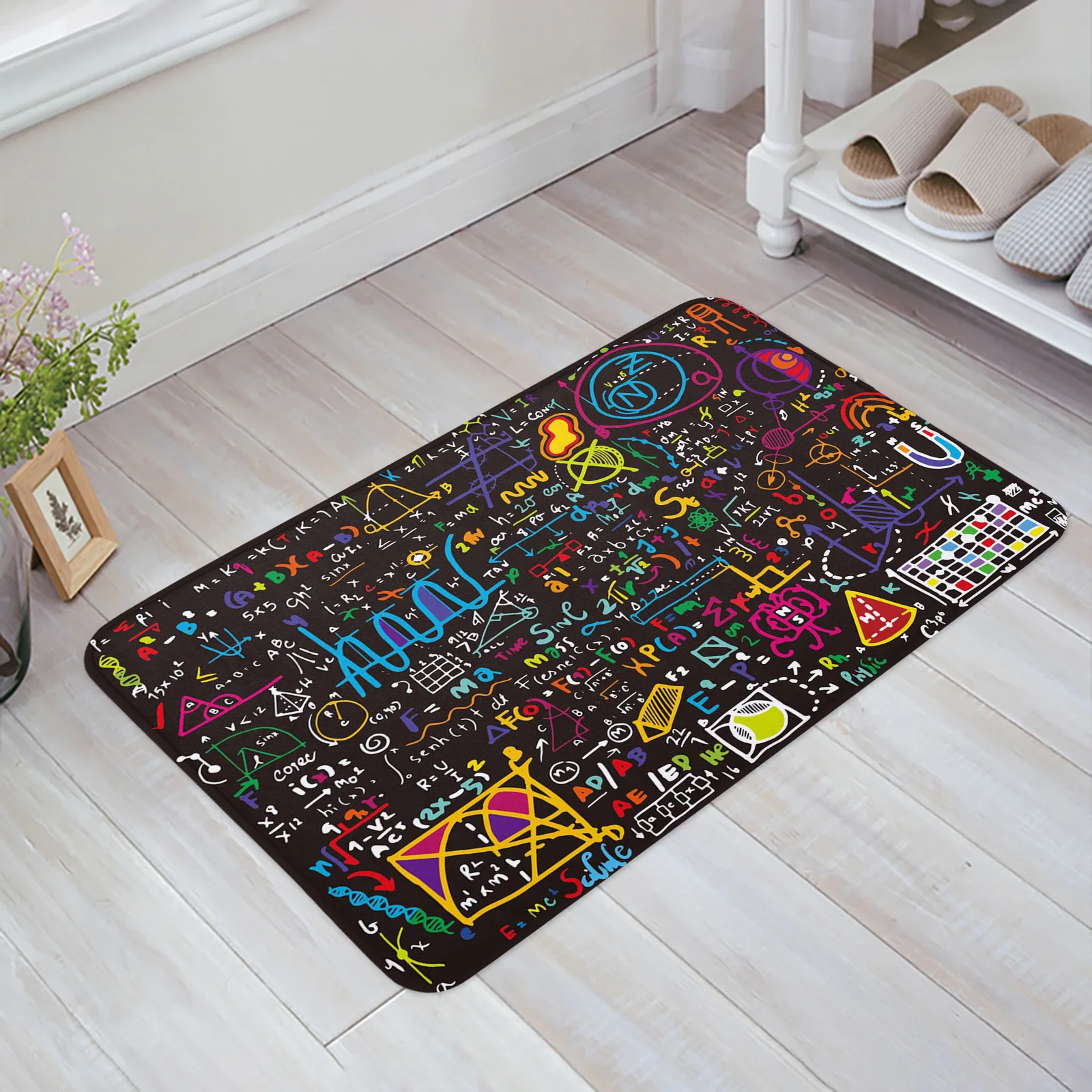 

Mathematics Physics Formula Floor Mat Entrance Door Mat Living Room Kitchen Rug Non-Slip Carpet Bathroom Doormat Home Decor