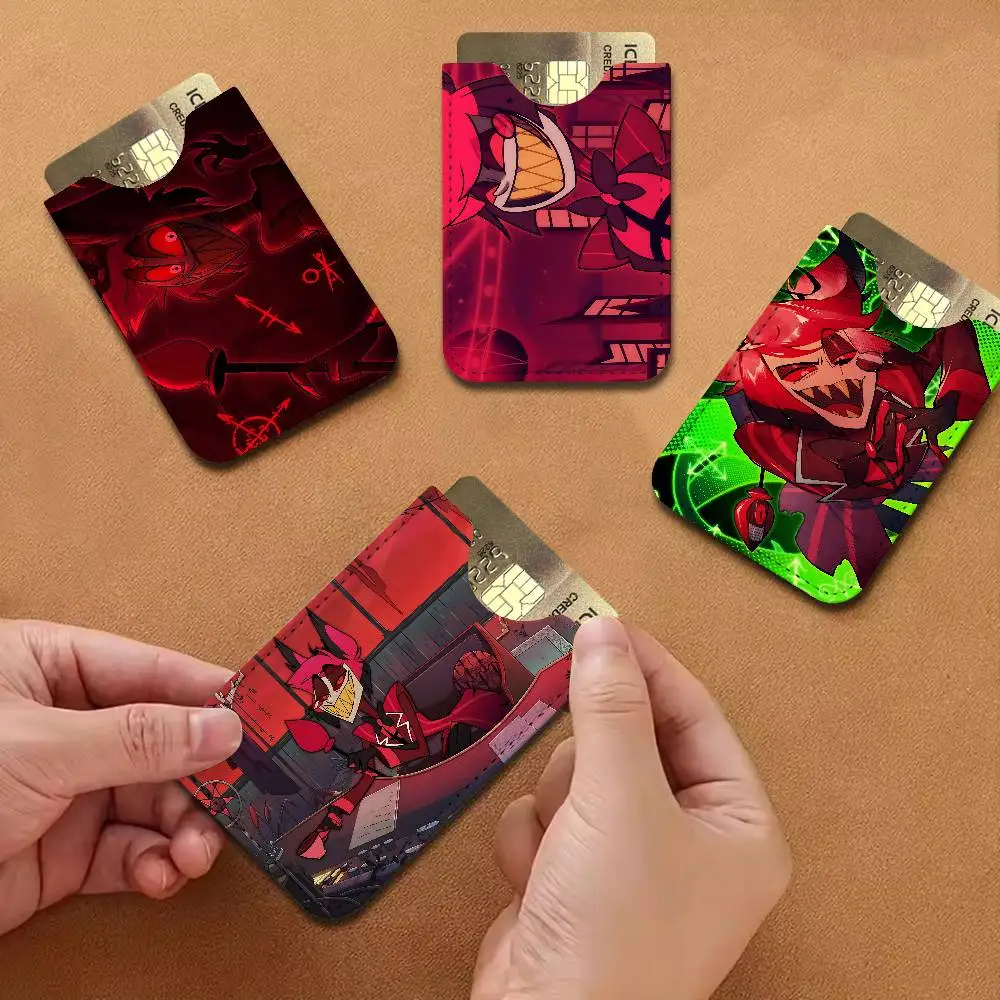 Popular Anime H-Hotel H-Hazbin Alastor PU Leather Card Holder Sleeve for Credit Cards,Secure/Slim Design, Travel Storage
