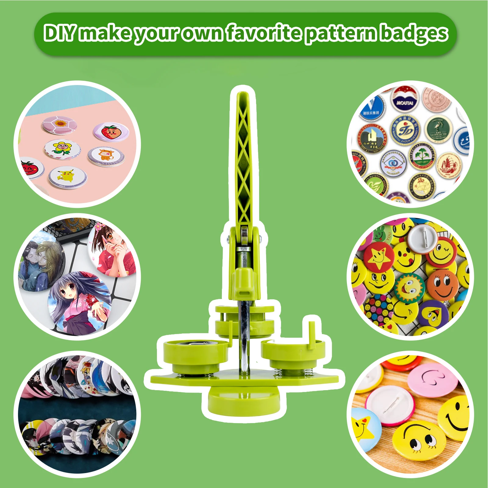 Für DIY Button-Maker-Maschine, 58mm Installationsfreie DIY Anstecknadel-Button-Maker-Pressmaschine Set Einfach zu Bedienen