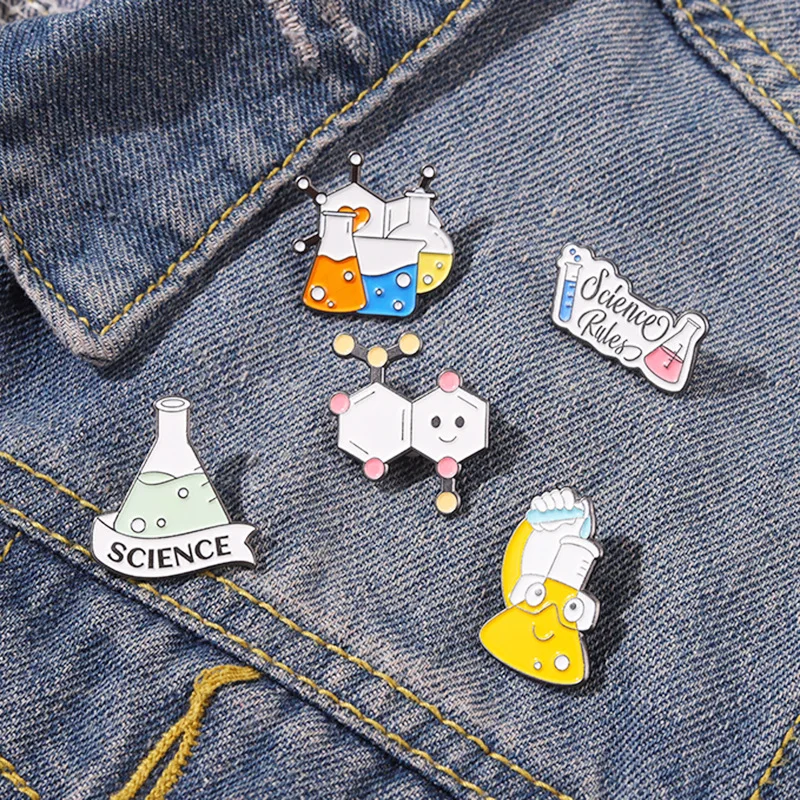 Chemical Equation Series Metal Badges Brooches Pins Clothing Backpacks and Other Personalized Diy Decorative Accessories