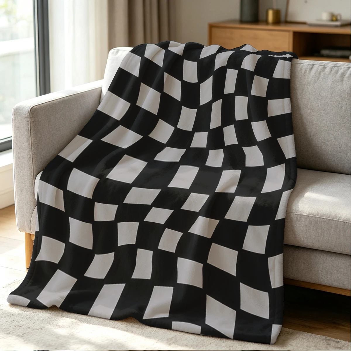 Warp Check Blanket Soft Cozy Throw for Sofa Bed Festive Holiday Decor Gift for Kids and Adults,Lightweight and Warm