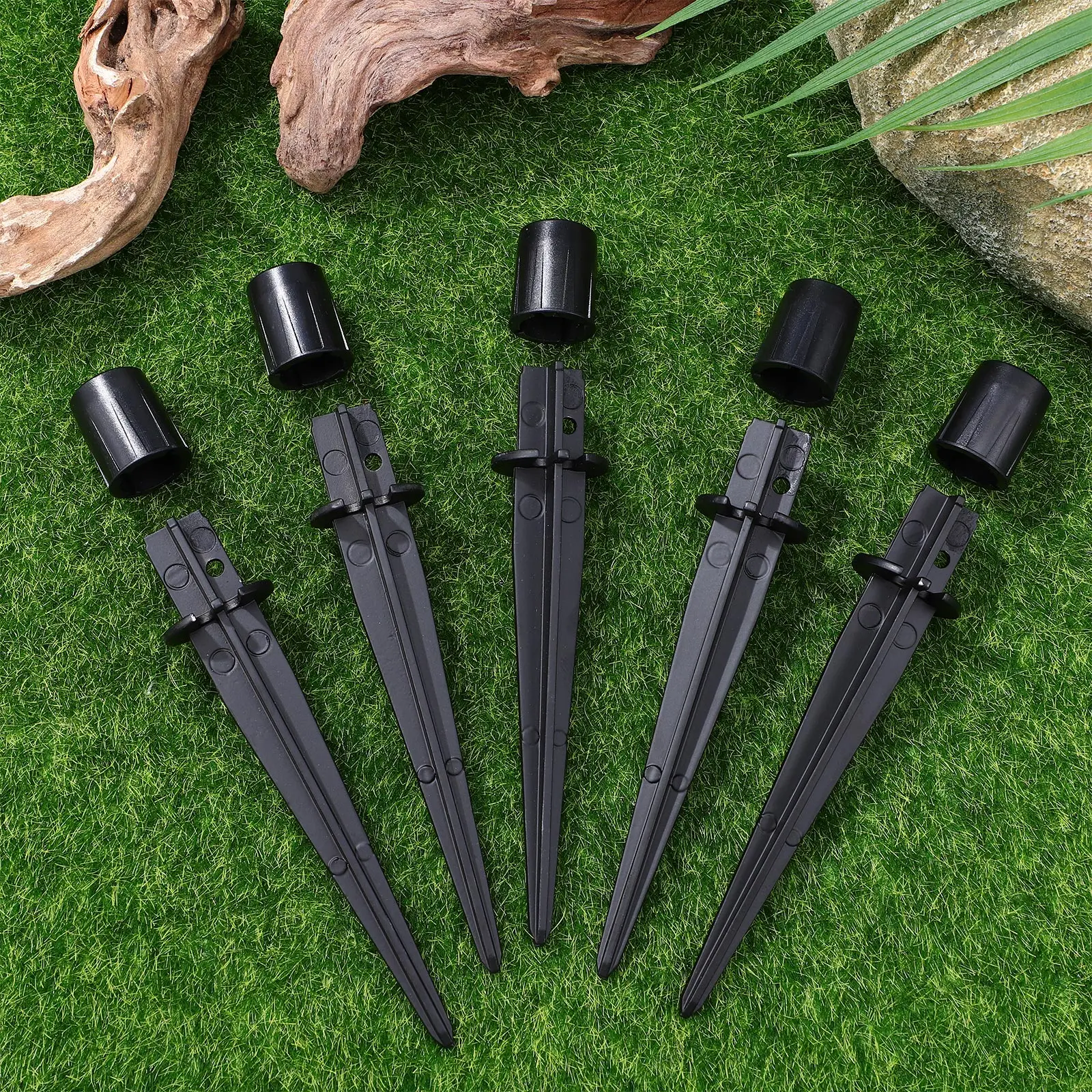 

10 pcs Ground Rods Solar Lights Yard Stakes Pathway Light Spikes Aluminum Durable Garden Party Wedding Landscape Marker