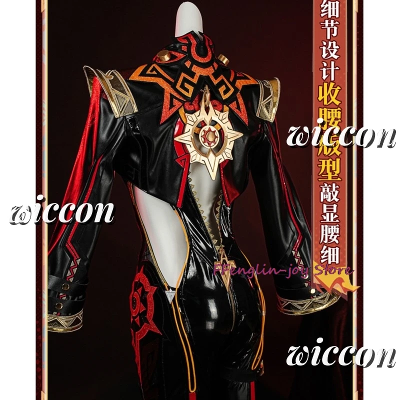 Disfraz de Genshin Impact mamuika para mujer, traje de uniforme Pyro Archon, peluca Sexy, fiesta de Halloween, carnaval, juego de rol