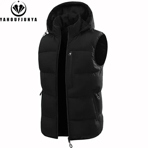 남성용 야외 방풍 플리스 분리형 후드 조끼, 민소매 따뜻한 캐주얼 패션, 지퍼 브랜드 조끼, 남성 코트, 겨울 인기 