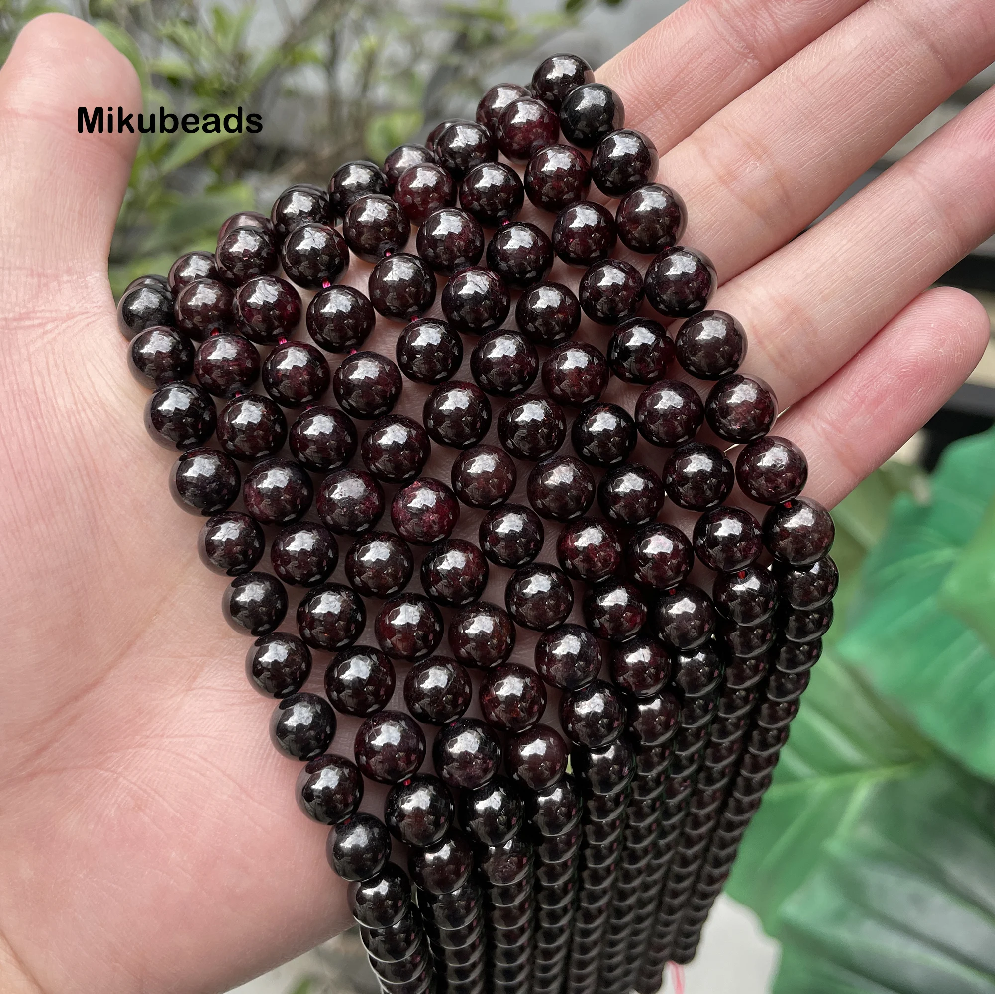 Wholesale Natural 8mm 10mm Red Garnet Smooth Round Loose Beads For Making Jewelry DIY Necklace Bracelet Or Gift Free Shipping