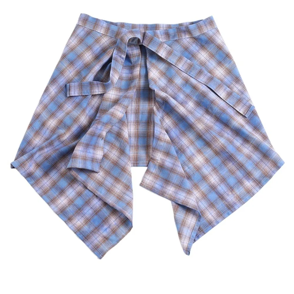 لينة قصيرة شعرية تنورة صغيرة الخصر Blet الزخرفية عالية الخصر نصف الجسم تنورة Y2K الكورية نمط غير النظامية حافة تنورة الإناث