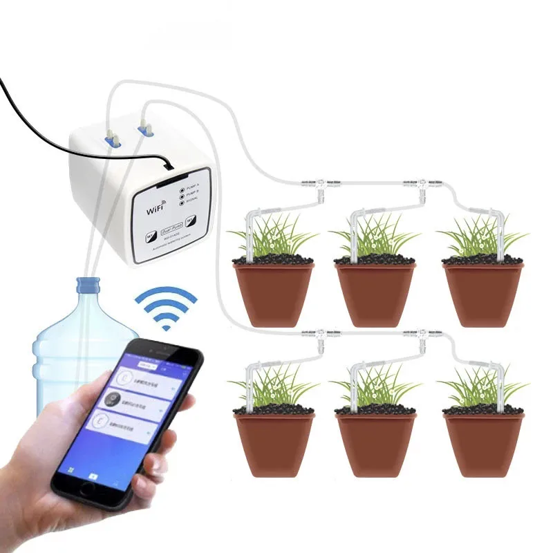 

Tuya Automatic Double Pump Smart Flower Plant WIFI Water Drip Irrigation Timer for Home Garden