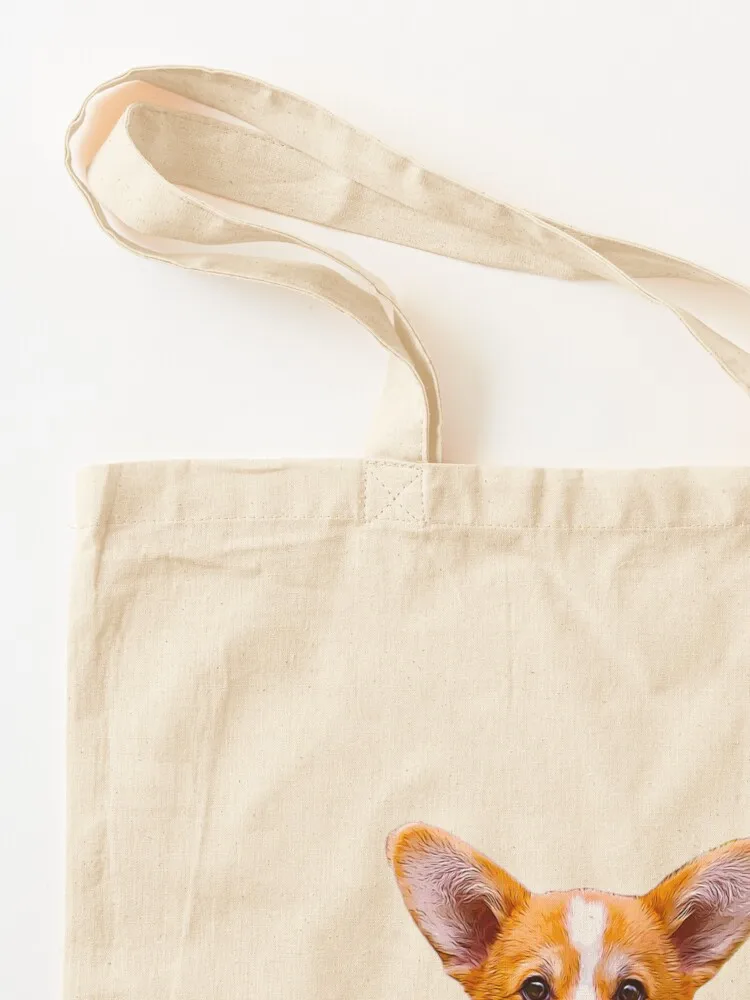 كورجي جرو يجلس الأحمر والأبيض بيمبروك الويلزية كورجي حمل حقيبة حقائب امرأة 2025 حقيبة تسوق قابلة لإعادة الاستخدام حمل حقيبة