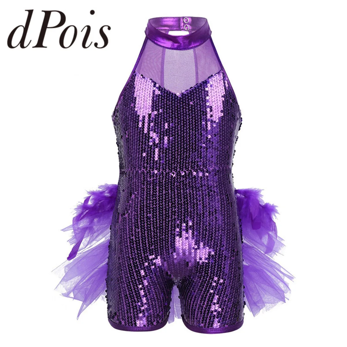 Costume de danse Shorty Unitard à paillettes brillantes pour enfants, vêtements de danse pour filles, justaucorps Aqard, combinaison de ballet