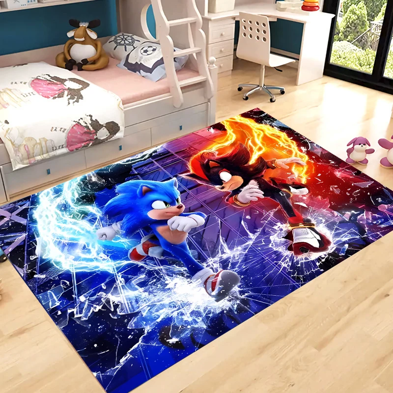 سونيكس الفانيلا السجاد أنيمي المضادة للانزلاق الحصير الكرتون المطبخ غرفة المعيشة باب حمام مستطيل ممسحة ديكور المنزل الاطفال هدية