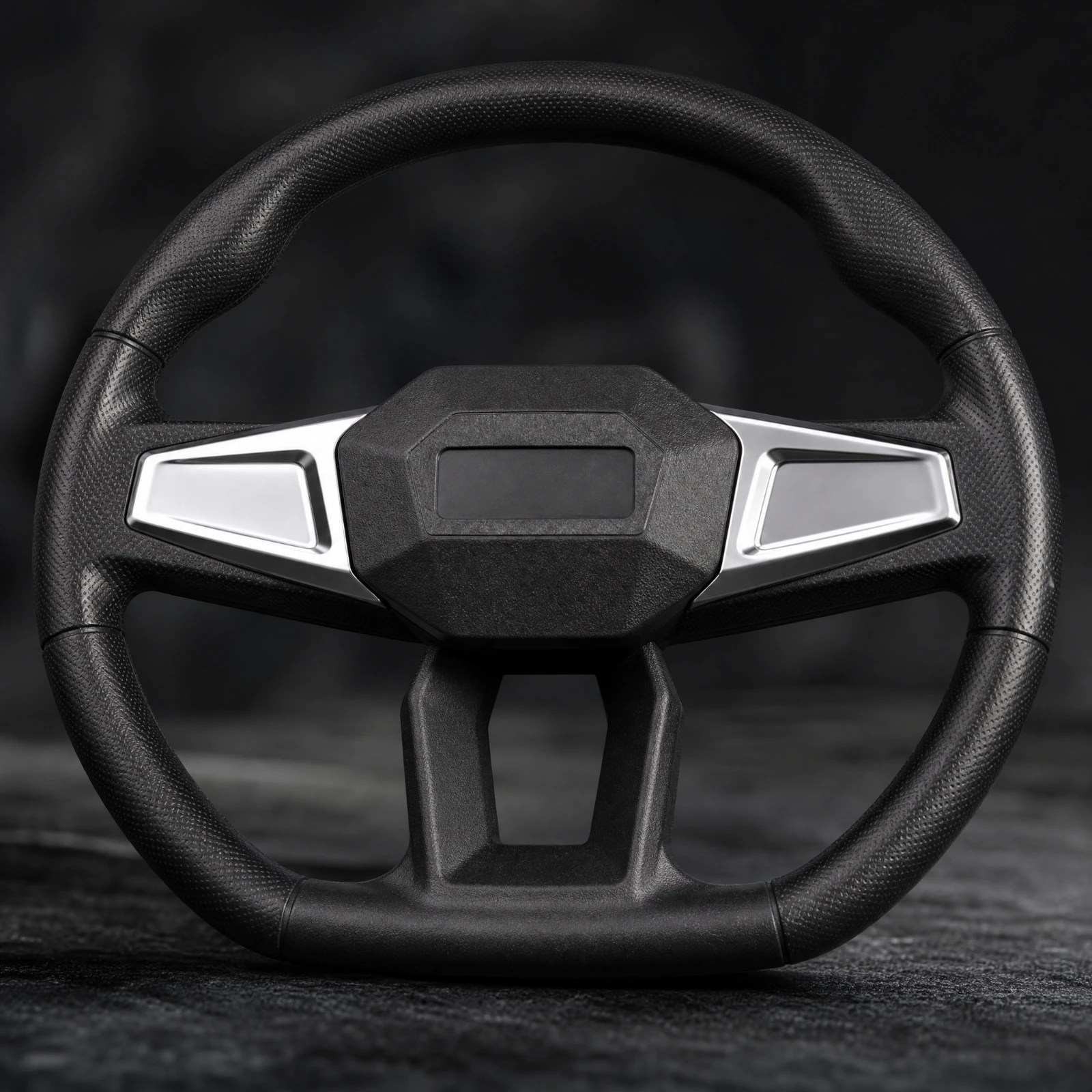 380 Mm Carbon-Fiber Steering Wheel Anti-Slip Steering Wheel with Silver Accent Panels Sporty for off-Road Driving, Kart Racing