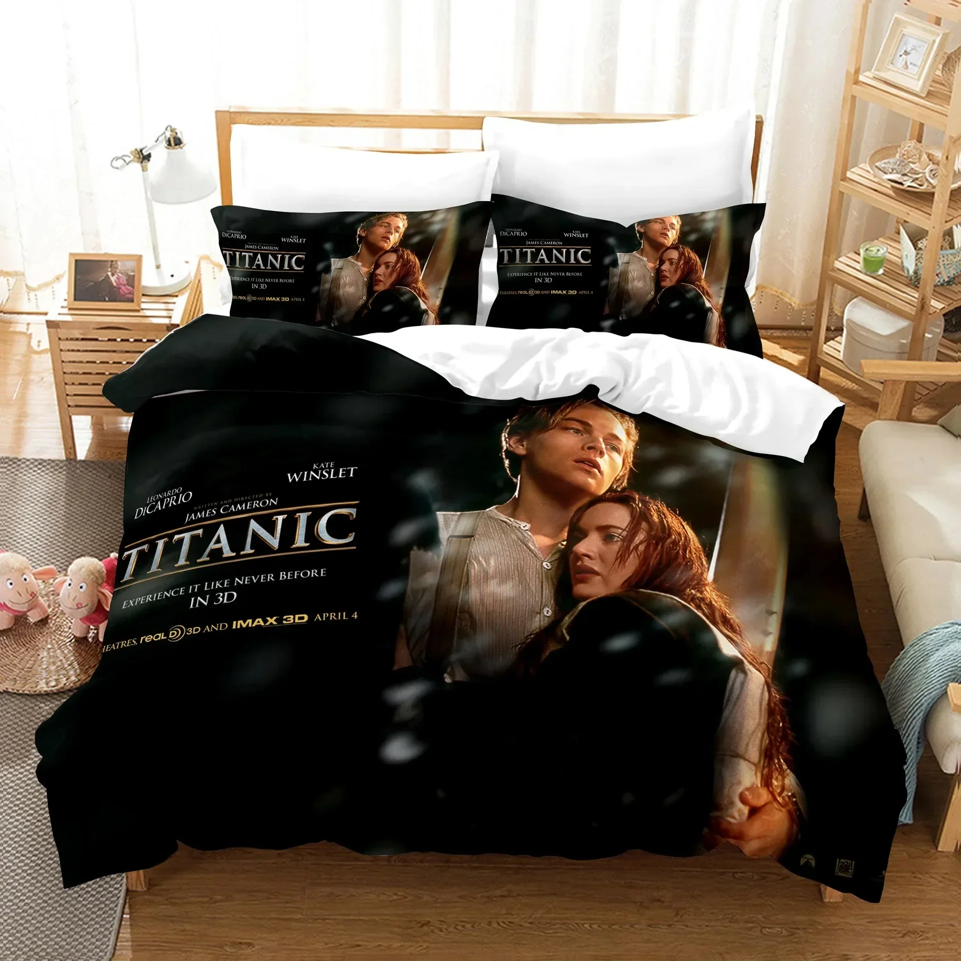 Titanic  Jack and Rose Bedding Set Duvet Cover Sets Comforter Bed Linen Queen King Single Size Dropship