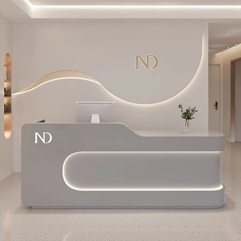 

Decorations Modern Reception Desk Counter Aesthetic Vintage Luxury Italian Reception Desk Counter Beauty Office Salon Furniture