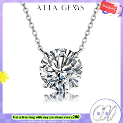 Moissanite Diamond 6.5mm 1CT Necklace For Woman Pendant 925 Silver Necklace For Women Chains Party Bridal Fine Jewelry