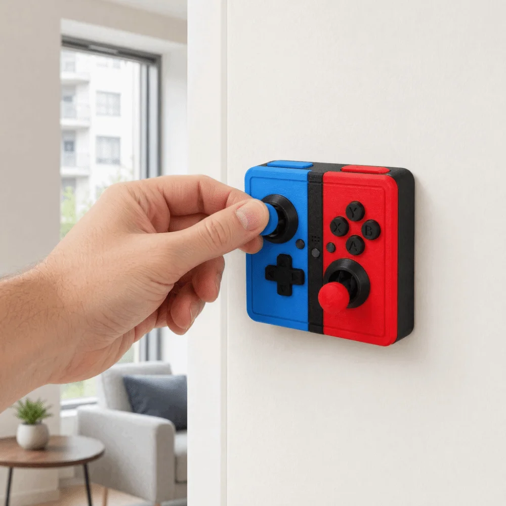 Creative Light Switch Guard Covers 3D Printed Retro Arcade Games Joystick Switch Stickers Removable Decorative