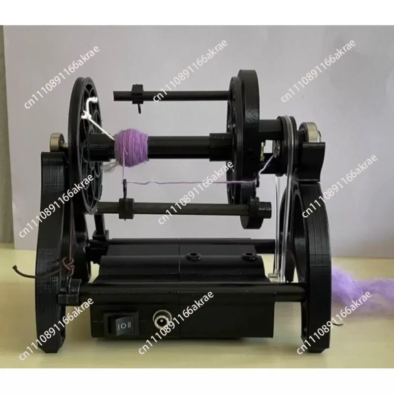 for 12V Adjustable Speed Display Mini Electric Spinning Wheel, Wool Fiber Cotton Yarn Twist