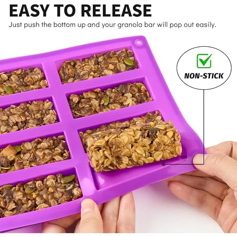 Rectangular Chocolate Silicone Muffin Candy Molds For Baking Energy Granola Protein Bar Brownie Cornbread Mould Handmade Gift