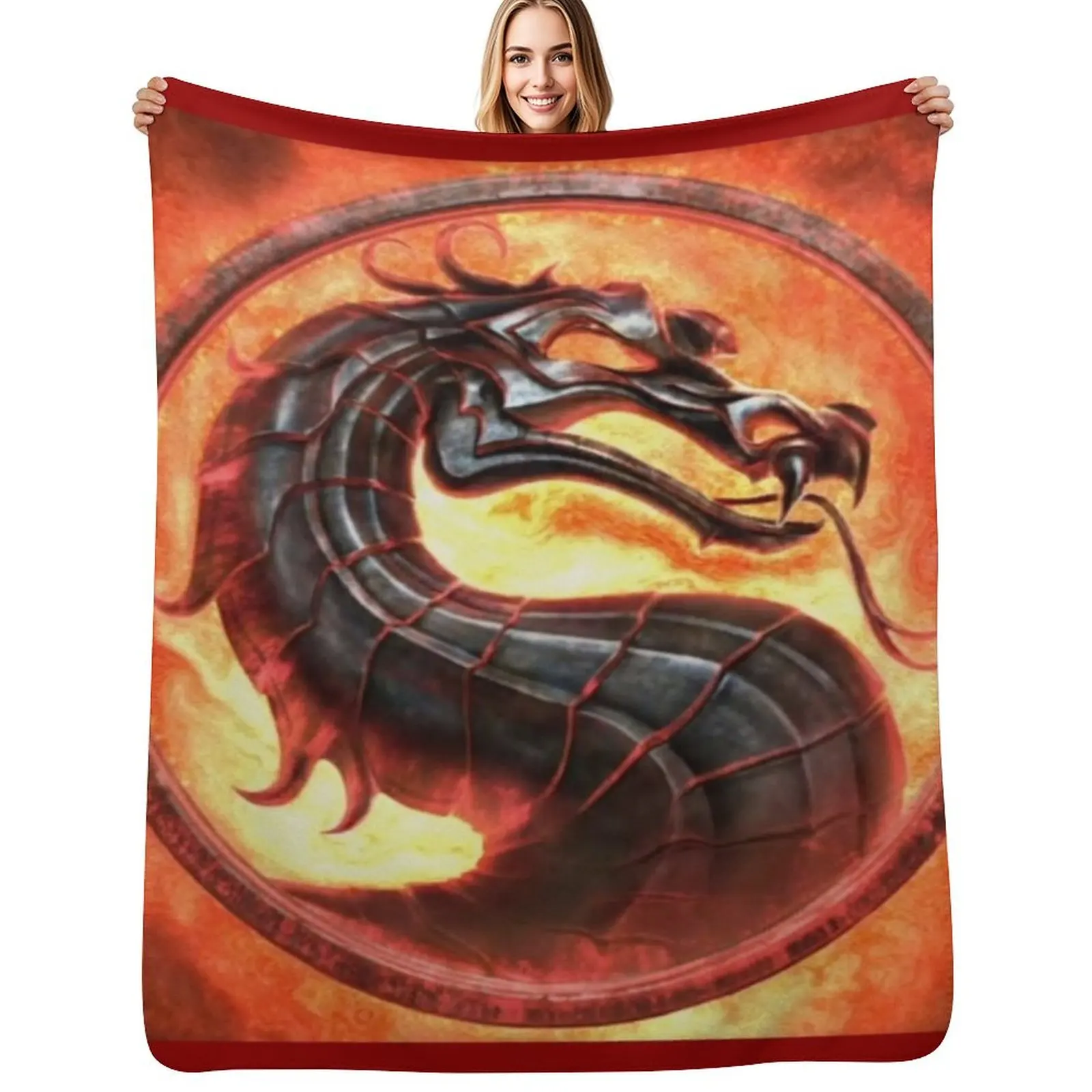 

Mortal kombat sega Throw Blanket Portable Lightweight Blanket for Travel Camping