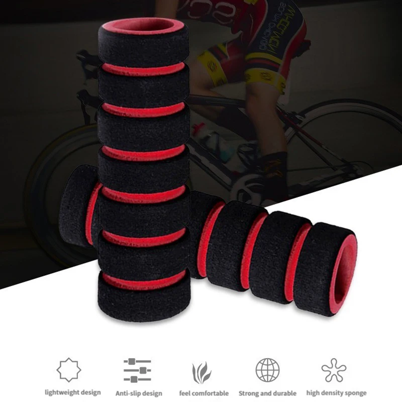 Bicycle Grips MTB Sponge Handlebar Cover Sweat Absorption Anti-skid Shock-absorbing Soft Bike Grips Ultraight Cycling Handlebar