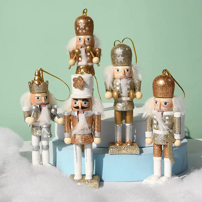 

13cm Christmas Nutcracker Puppet Soldier Set Christmas Tree Pendant Home Decor Christmas Party Cartoon Ornament New Year Gifts