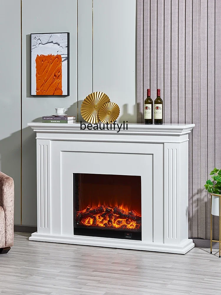 cn8350 LHY CXH Schoorsteenmantel Europese stijl Villa Curiosakast 1 Voeding Rijstmeel Jue Simulatie Vlamverwarming Modern Fi