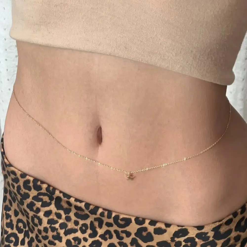 Cinturón Ajustable para Mujer Disponible en Dorado o Plateado con Decoración de Estrellas, Cadena para Cintura, Accesorio para Vestuario y Fiestas