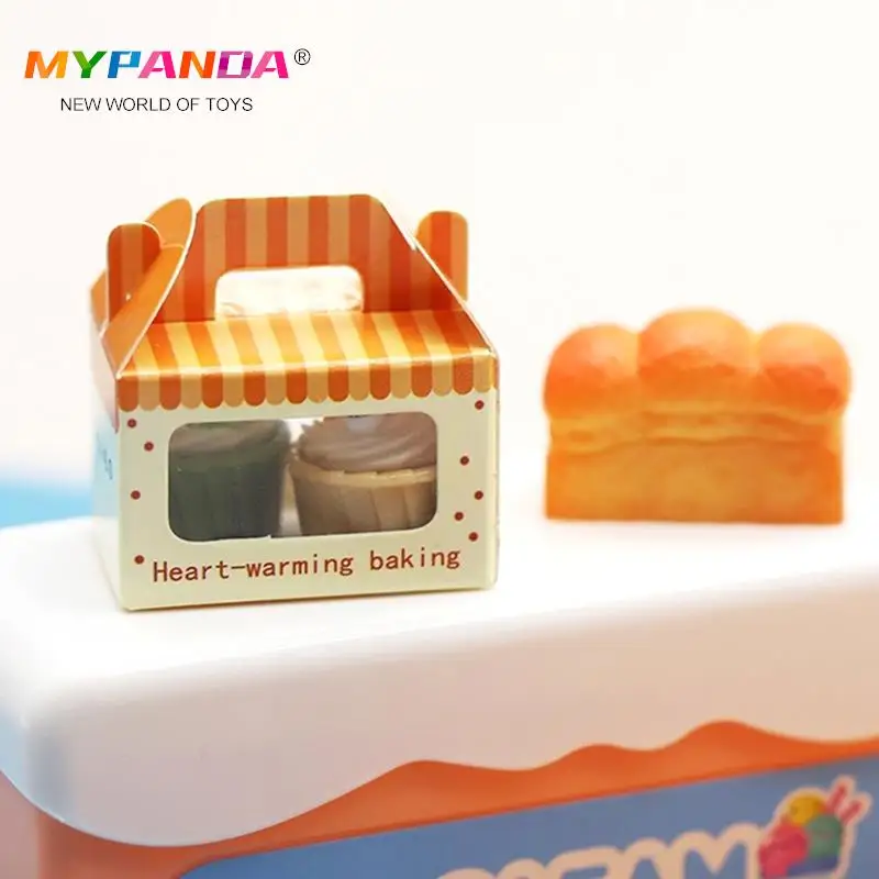 Caja de postres en miniatura para casa de muñecas, caja de embalaje para tostadas y pasteles, juguete de decoración de escena viva, 3 piezas, 1:12