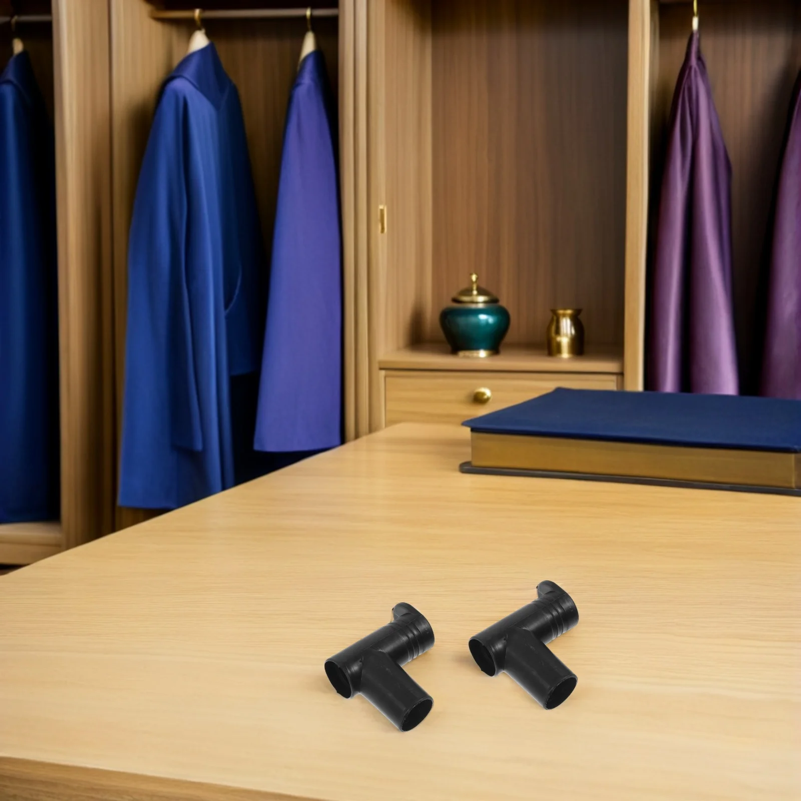 10Pcs Floor Standing Rack Connectors Plastic Right Angle Joints for Clothes Rods Dustproof Closet Pole End Caps