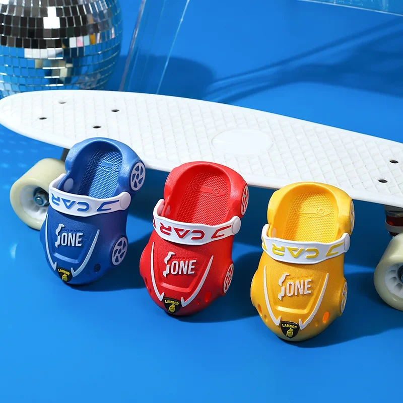 2023 Summer Girls Boys Baby Sandals Children Shoes Slippers Anti-Skid Cute Cartoon Car Hole Shoes Toddlers Kids Beach Sandal