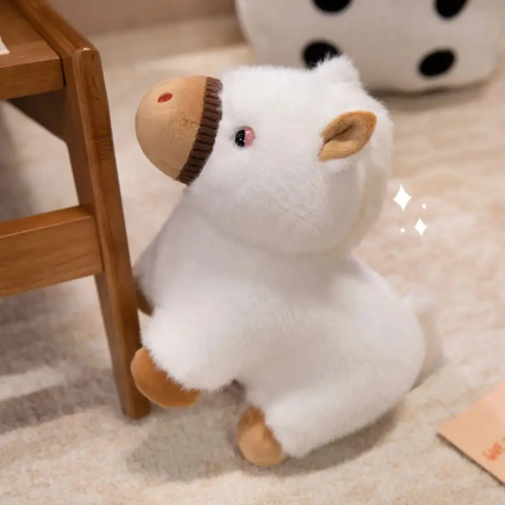 Pretty Soft Fluffy Foal Simulation Design Kawaii Style Pony Figure Standing Pose Stuffed Animal Desktop Decor
