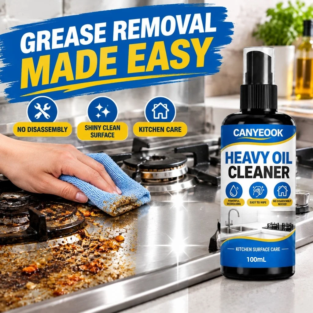 CANYEOOK Heavy Duty Degreaser 100ml No-Disassembly Kitchen Oil Stain Remover for Oven Air Fryer Fast Acting Clean