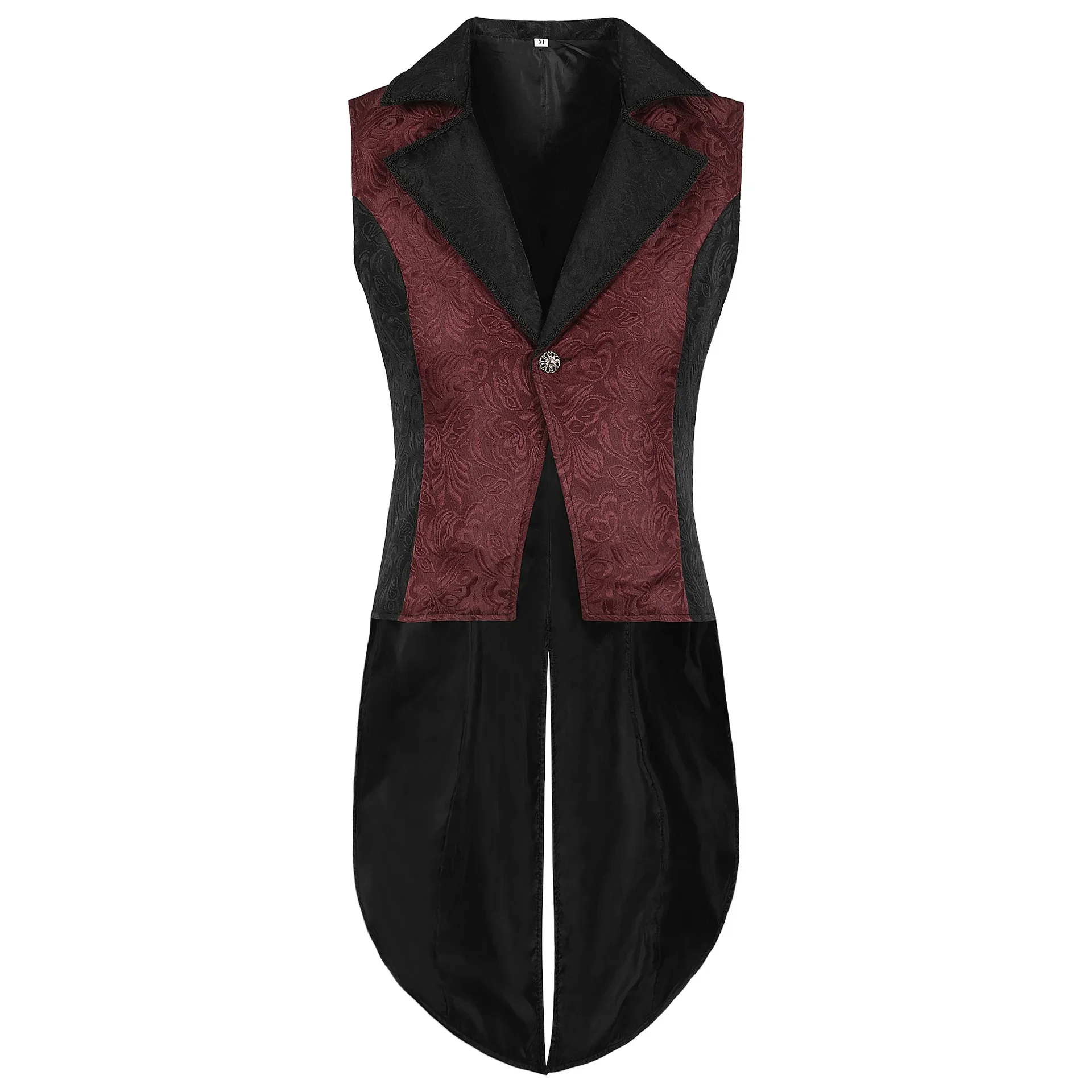 Men Retro Casual Vest Halloween Tuxedo New Jacket Medieval Costume Sleeveless Lapel Gentleman Party Renaissance Tailcoat