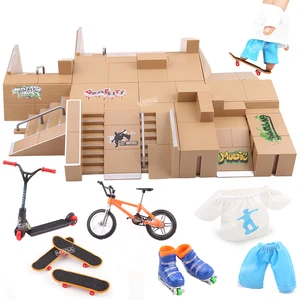 DIY 핑거 스케이트 보드 데크 램프 세트 프로 지판 미니 스케이트 파크 키트 미니 스턴트 핑거 보드 스케이트 트레이닝 어린이 선물 10 최고의 판매 지판 장애물 - №3