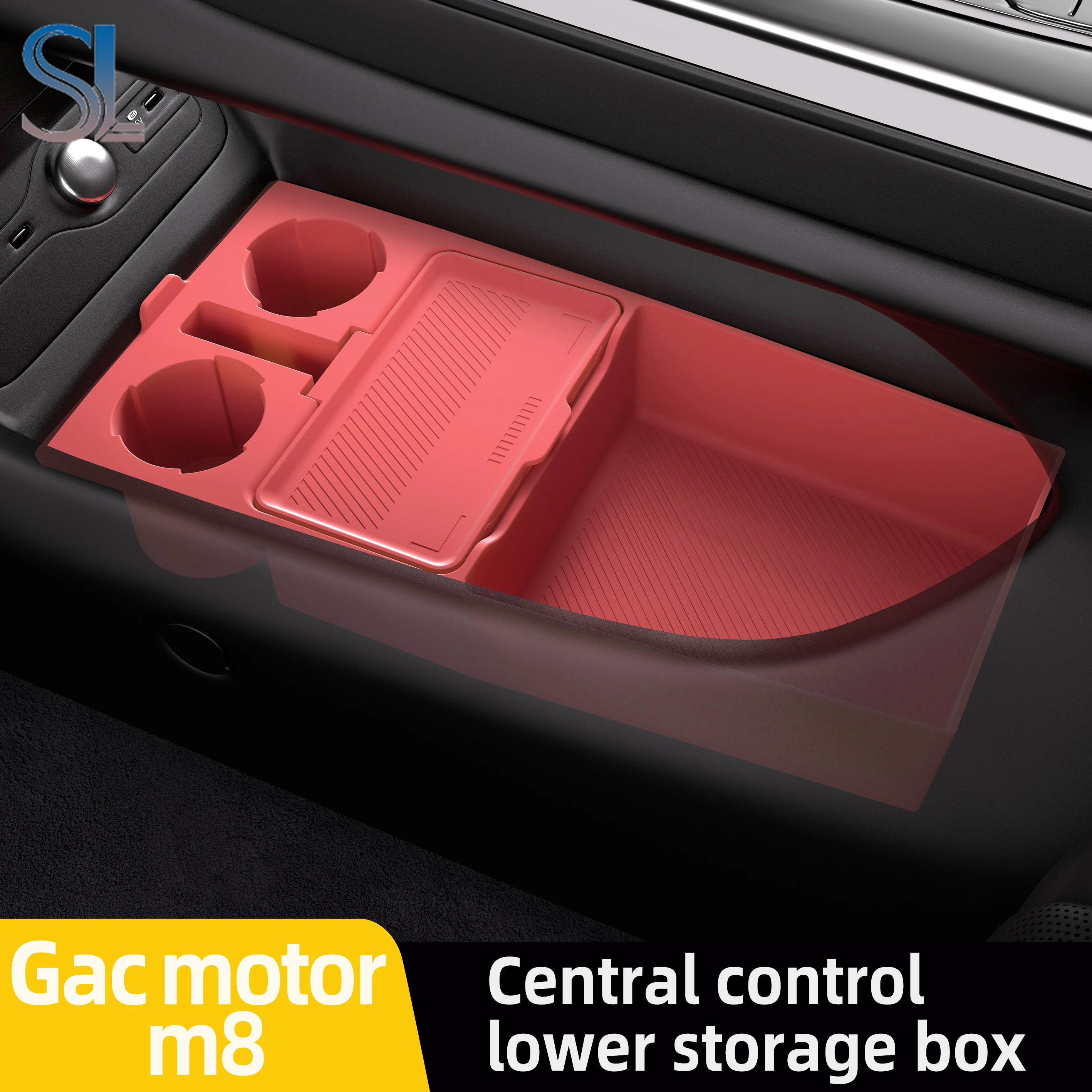 

For Trumpchi M8 2024 2025 Storage Box Center Armrest Hidden Box Cup Holder Organizer Interior Accessories