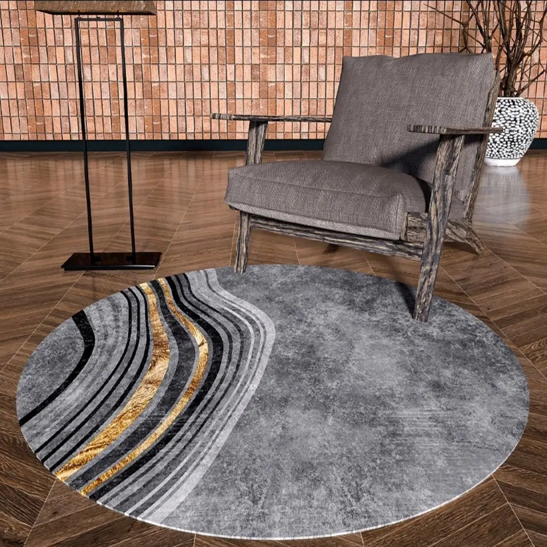 Modern Abstract Round Carpets for Living Room Decoration Home Hallway Washable Bedroom Floor Mats Bedside Area Rugs Large Luxury