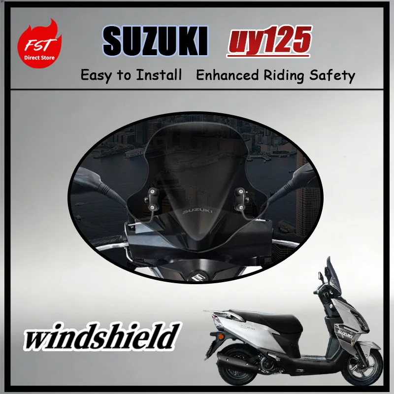 FOR Advanced PMMA Windshield for UY125 Haojue AFR125, Optical Grade Clarity No Distortion, Strong Wind Block Effect