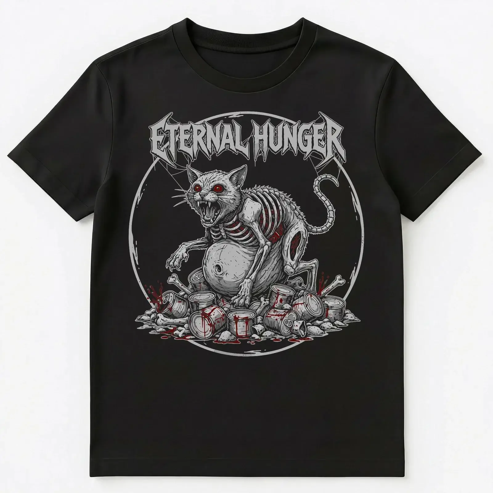 Hungry Cat Owner Insatiable Katzenhunger Dark Humor T Shirt vintage Washed Breathable designer clothes Unisex Soft Stretched