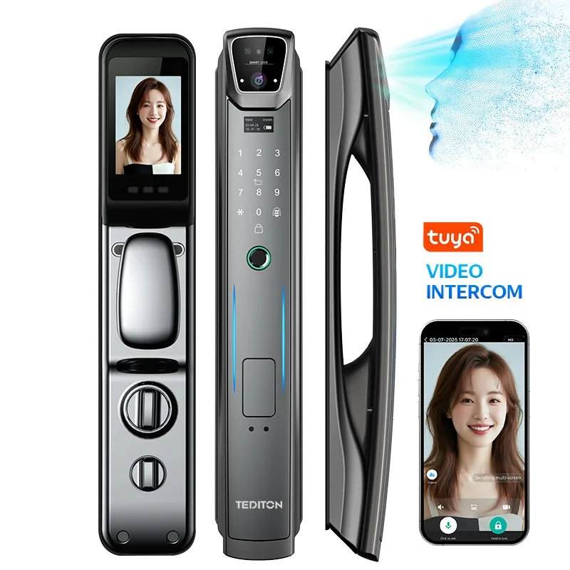 

[2026]TEDITON Face Id Keyless Entry Digital Electronic Gate Smart Keyless Entry For Front Door External Smart Door Keyless Entr